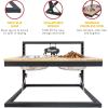 Wrangler Rope Elevated Dog Bowl – Adjustable Dog Bowls for All Pets – Lifted Pet Bowl Stand with Non-Slip Base, Food & Water Dish for Best Digestion – Stainless Steel, Easy to Clean