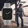 Wrangler® Silver Link Metal Band for Apple Watch®, Western Style, Fits all Apple Watch® Series and Sizes(Frontier Links)