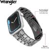 Wrangler® Silver Link Metal Band for Apple Watch®, Western Style, Fits all Apple Watch® Series and Sizes(Frontier Links)