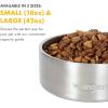 Wrangler Stainless Steel Dog Bowl – Heavy-Duty Double-Walled, Rust-Resistant, Non-Slip Silicone Base – Hygienic & Dishwasher Safe for Easy Cleaning (L)(Large)