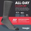 Wrangler Ultra Dry Crew Socks for Men – 12 Pk, Full Cushion, Arch Support, Moisture-Wicking, Steel Toe – fits shoe size 6-12(Grey)