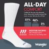Wrangler Ultra Dry Crew Socks for Men – 12 Pk, Full Cushion, Arch Support, Moisture-Wicking, Steel Toe – fits shoe size 6-12(White)