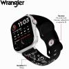 Wrangler® Western Icon Silicone Band for Apple Watch®, Fits all Apple Watch® Series and Sizes(Black)