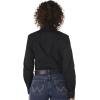 Wrangler Women’s Blue Long Sleeve Button Down with Rhinestone Snaps(Black)