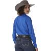 Wrangler Women’s Blue Long Sleeve Button Down with Rhinestone Snaps(Royal)