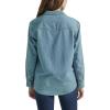 Wrangler Womens Boyfriend Denim Snap Closure Shirt(Glacier)