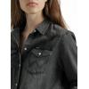 Wrangler Womens Boyfriend Denim Snap Closure Shirt(Nashville)