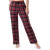 Wrangler Women’s Jersey Top and Flannel Pant Sleep Pajama Set(Black/Merry Plaid)