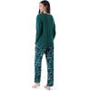 Wrangler Women’s Jersey Top and Flannel Pant Sleep Pajama Set(Deep Teal/Horse Toss)