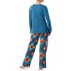 Wrangler Women’s Jersey Top and Flannel Pant Sleep Pajama Set(Sea Blue/Southwestern Geo)