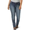 Wrangler Women’s Plus Size Straight Leg Jean(Mid Wash)