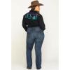 Wrangler Women’s Premium Patch Mae Sits Above Hip Jean(Medium Blue)