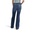 Wrangler Womens Retro Mae Mid Rise Wide Leg Trouser Jean(Cassie)