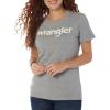Wrangler Womens Short Sleeve Fitted Graphic T-Shirt T Shirt, Heather Grey, Large US