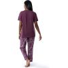 Wrangler Women’s V-Neck Short Sleeve Graphic Tee and Printed Pants Pajama Sleep Set(Amaranth/Paisley)