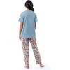 Wrangler Women’s V-Neck Short Sleeve Graphic Tee and Printed Pants Pajama Sleep Set(Blue/Cowgirl)