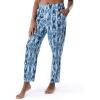 Wrangler Women’s V-Neck Short Sleeve Graphic Tee and Printed Pants Pajama Sleep Set(Dark Denim/Geo)