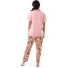 Wrangler Women’s V-Neck Short Sleeve Graphic Tee and Printed Pants Pajama Sleep Set(Rose/Floral)