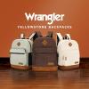 Wrangler Yellowstone Sturdy Backpack for Travel Classic Logo Water Resistant Casual Daypack for Travel with Padded Laptop Notebook Sleeve (Wild West)(Brncrd)