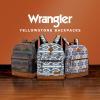 Wrangler Yellowstone Sturdy Backpack for Travel Classic Logo Water Resistant Casual Daypack for Travel with Padded Laptop Notebook Sleeve (Wild West)(Burg)