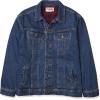 Wrangler mens Flannel Lined Denim Jacket(Antique Navy)