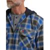 Wrangler mens Masonry Hooded Jacket(Blue Black Plaid)