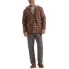 Wrangler mens Masonry Hooded Jacket(Chocolate Burgundy Plaid)