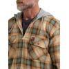 Wrangler mens Masonry Hooded Jacket(Tan Orange Plaid)