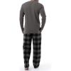 Wrangler mens Waffle Knit Top and Flannel Pajama Pant Pajama Sleep Set(Charcoal/Plaid)