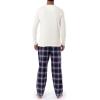 Wrangler mens Waffle Knit Top and Flannel Pajama Pant Pajama Sleep Set(Natural/Plaid)