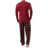 Wrangler mens Waffle Knit Top and Flannel Pajama Pant Pajama Sleep Set(Red/Plaid)