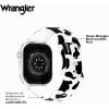 Wrangler® “Cowhide Classic” Silicone Band for Apple Watch, White with Black Print, Fits all Apple Watch® Series and Sizes