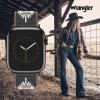 Wrangler® “Western Stitch” Leather Band for Apple Watch®, Embroidered Star, Fits all Apple Watch® Series and Sizes(Black)