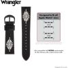 Wrangler® “Western Stitch” Leather Band for Apple Watch®, Embroidered Star, Fits all Apple Watch® Series and Sizes(Black)