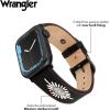 Wrangler® “Western Stitch” Leather Band for Apple Watch®, Embroidered Star, Fits all Apple Watch® Series and Sizes(Black)