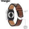 Wrangler® “Western Stitch” Leather Band for Apple Watch®, Embroidered Star, Fits all Apple Watch® Series and Sizes(Brown)