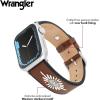 Wrangler® “Western Stitch” Leather Band for Apple Watch®, Embroidered Star, Fits all Apple Watch® Series and Sizes(Brown)