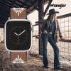Wrangler® “Western Stitch” Leather Band for Apple Watch®, Embroidered Star, Fits all Apple Watch® Series and Sizes(Brown)