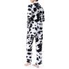 Wrangler womens Long Sleeve Flannel Top and Pant Pajama Set(Cow Print)