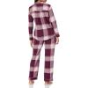 Wrangler womens Long Sleeve Flannel Top and Pant Pajama Set(Deep Teal)