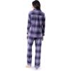 Wrangler womens Long Sleeve Flannel Top and Pant Pajama Set(Lilac Ombre Plaid)