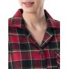 Wrangler womens Long Sleeve Flannel Top and Pant Pajama Set(Red Plaid)