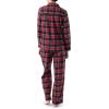 Wrangler womens Long Sleeve Flannel Top and Pant Pajama Set(Red Plaid)