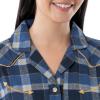 Wrangler womens Mid-length Flannel Sleep Shirtdress(Blue Plaid)