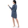 Wrangler womens Mid-length Flannel Sleep Shirtdress(Blue Plaid)