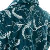 Wrangler womens Mid-length Flannel Sleep Shirtdress(Deep Teal Horse Toss)