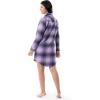 Wrangler womens Mid-length Flannel Sleep Shirtdress(Lilac Ombre Plaid)