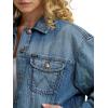 Wrangler womens Relaxed Fit Girlfriend Denim Jacket(Mojave Blue)