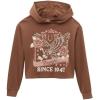 Wrangler womens Retro Cropped Hoodie Sweatshirt(Cacao Nibs)