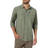 ATG by Wrangler Men’s Long Sleeve Mixed Material Shirt(Dusty Olive)